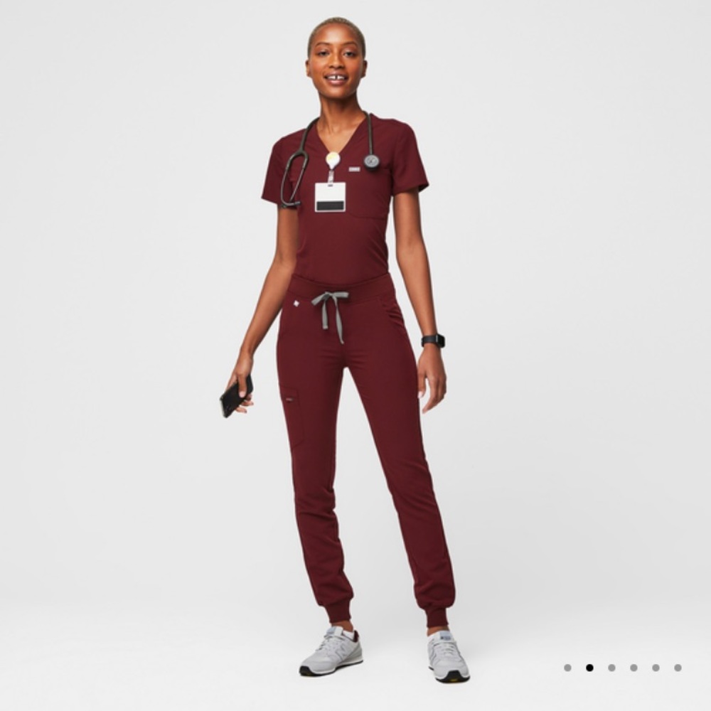 Burgundy Zamora Jogger Scrub Pants